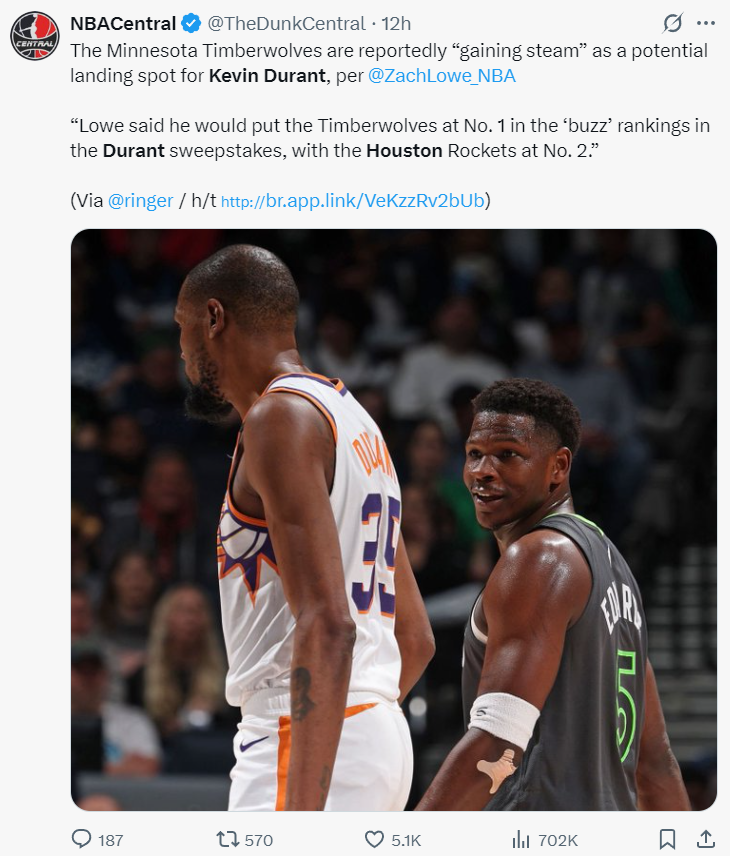 休媒透露换KD关键是筹码：转发小贾变强言论存深意 斯通担忧没错